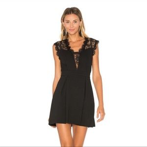 BCBG Size 0 Lace Inset Dress in Black